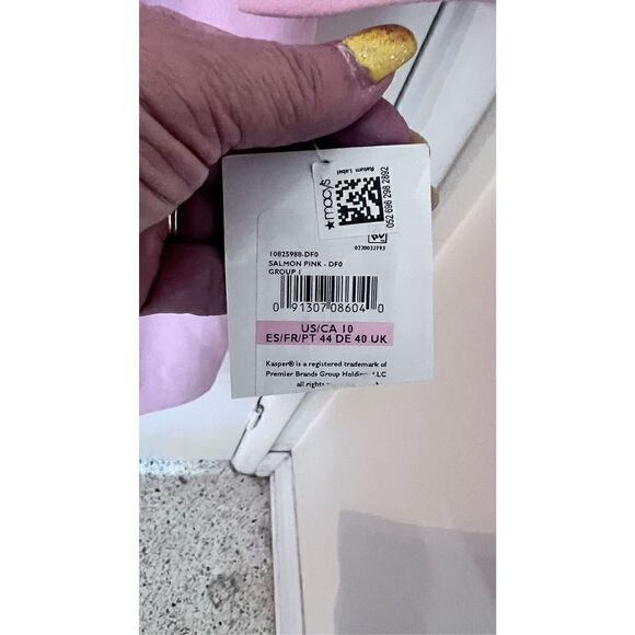 Kasper Women's Ruffle Sleeve Lined Sheath Dress Salmon Pink Size 10 NWT P1-120 - Picture 5 of 11